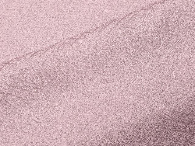 平和屋着物●上質な色無地　紗綾形地紋　薄柿色　正絹　逸品　CABI0928gh