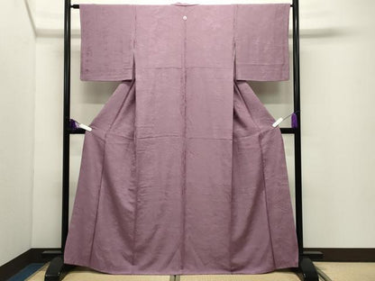 平和屋着物●上質な色無地　立波地紋　鴇浅葱色　正絹　逸品　CABI0929gh