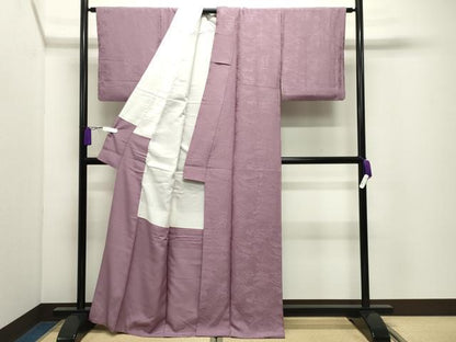 平和屋着物●上質な色無地　立波地紋　鴇浅葱色　正絹　逸品　CABI0929gh