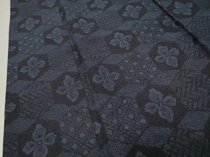 平和屋着物●結城紬　亀甲花文　正絹　逸品　CABI0932gh