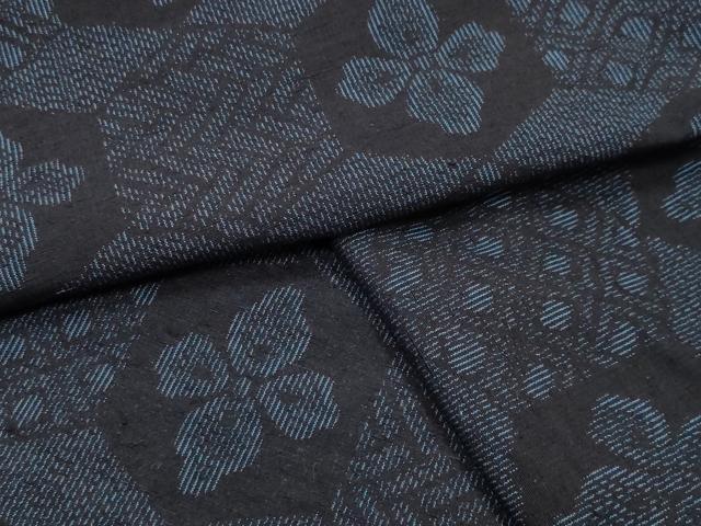 平和屋着物●結城紬　亀甲花文　正絹　逸品　CABI0932gh