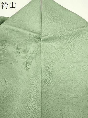 平和屋着物●上質な色無地　御所解地紋　裏葉柳色　正絹　逸品　CABI0934gh