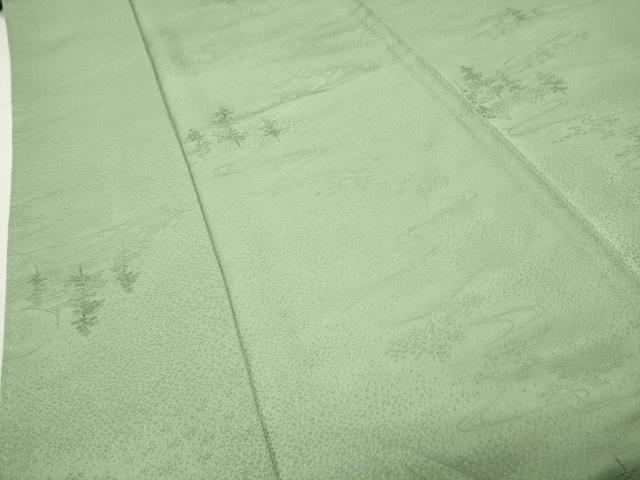 平和屋着物●上質な色無地　御所解地紋　裏葉柳色　正絹　逸品　CABI0934gh