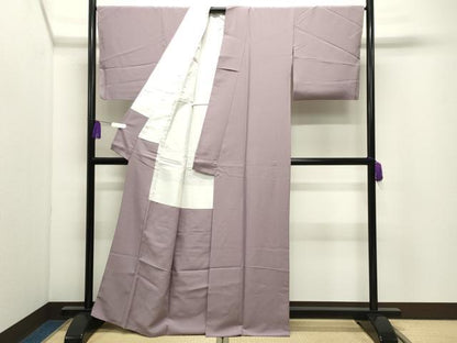 平和屋着物●上質な色無地　紅藤色　正絹　逸品　CABI0935gh
