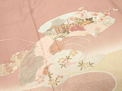 平和屋着物●中国三大刺繍　スワトウ相良刺繍　蘇州刺繍　総刺繍　訪問着　地紙重ね花文　暈し染め　正絹　逸品　CABI0938gh
