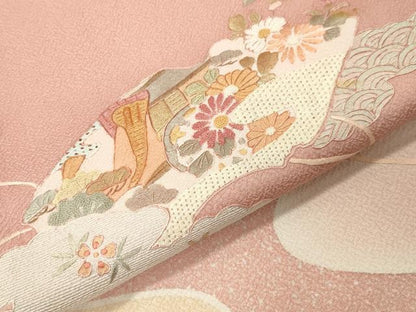 平和屋着物●中国三大刺繍　スワトウ相良刺繍　蘇州刺繍　総刺繍　訪問着　地紙重ね花文　暈し染め　正絹　逸品　CABI0938gh