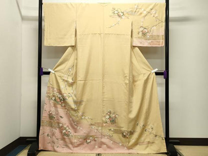 平和屋着物●訪問着　花籠文　暈し染め　金彩　正絹　逸品　未使用　CABI0941gh