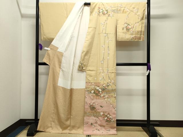 平和屋着物●訪問着　花籠文　暈し染め　金彩　正絹　逸品　未使用　CABI0941gh