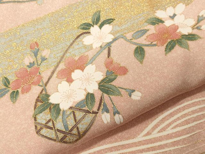 平和屋着物●訪問着　花籠文　暈し染め　金彩　正絹　逸品　未使用　CABI0941gh