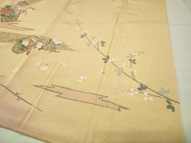 平和屋着物●訪問着　花籠文　暈し染め　金彩　正絹　逸品　未使用　CABI0941gh