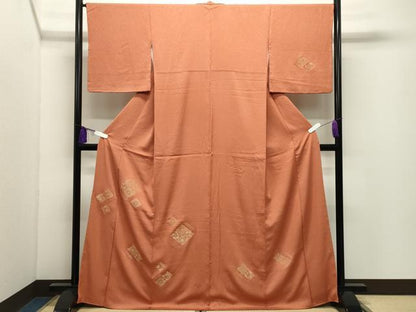 平和屋着物●訪問着　寿光織　菱鳳凰花文　金銀糸　正絹　逸品　CABI0945gh
