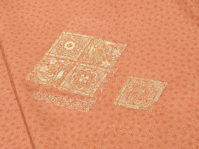 平和屋着物●訪問着　寿光織　菱鳳凰花文　金銀糸　正絹　逸品　CABI0945gh