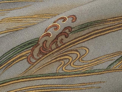 平和屋着物●訪問着　刺繍　雲取り立波文　暈し染め　金彩　正絹　逸品　未使用　CABI0946gh