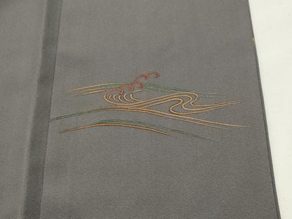 平和屋着物●訪問着　刺繍　雲取り立波文　暈し染め　金彩　正絹　逸品　未使用　CABI0946gh