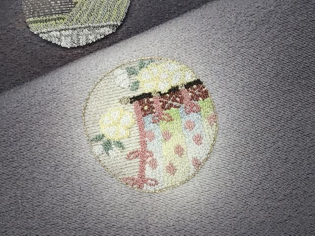 平和屋着物●中国三大刺繍　相良刺繍　総刺繍　訪問着　風景花文　蛍暈し　金銀糸　正絹　逸品　CABI0949gh