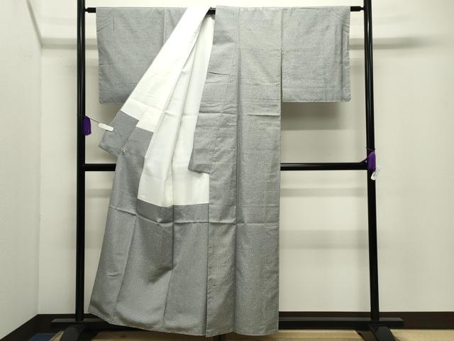 平和屋着物●石川県指定無形文化財　牛首紬　白山工房　手織り　霞文　さが美扱い　証紙付き　正絹　逸品　CABI0955gh