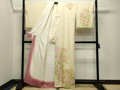 平和屋着物●訪問着　枝花文　正絹　逸品　CABI0956gh