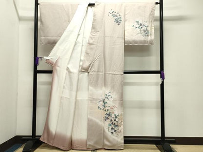 平和屋着物●訪問着　手描き　籬花文　暈し染め　正絹　逸品　未使用　CABI0958gh