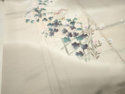 平和屋着物●訪問着　手描き　籬花文　暈し染め　正絹　逸品　未使用　CABI0958gh