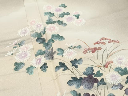 平和屋着物●訪問着　手描き　籬花文　暈し染め　正絹　逸品　未使用　CABI0958gh