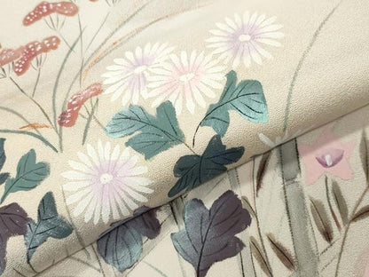 平和屋着物●訪問着　手描き　籬花文　暈し染め　正絹　逸品　未使用　CABI0958gh