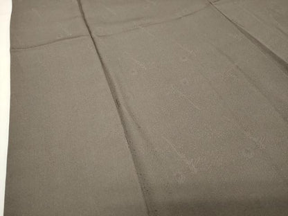 平和屋着物●上質な色無地　作家物　ワンポイント　刺繍　鈍色　正絹　逸品　CABI0961gh