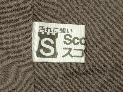 平和屋着物●上質な色無地　作家物　ワンポイント　刺繍　鈍色　正絹　逸品　CABI0961gh