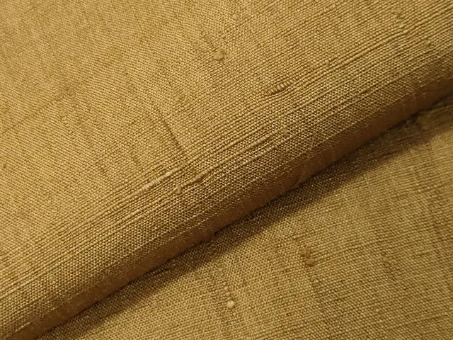 平和屋着物●上質な紬　色無地　桑茶色　正絹　逸品　CABI0962gh