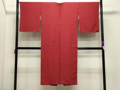 平和屋着物●長襦袢　袷　赤色　正絹　逸品　CABI0965gh