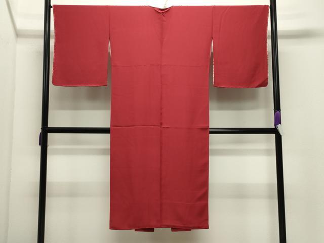 平和屋着物●長襦袢　袷　赤色　正絹　逸品　CABI0965gh