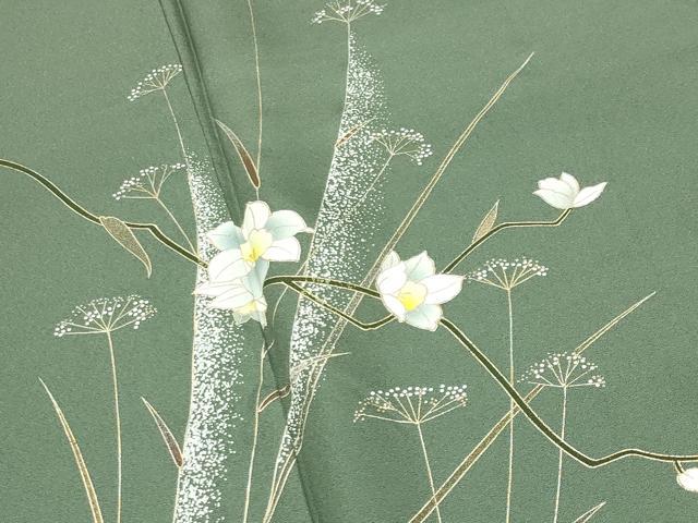 平和屋着物●訪問着　枝花文　金彩　正絹　逸品　CABI0972gh