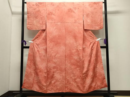 平和屋着物●上質な小紋　地紋起こし　花唐草文　正絹　逸品　CABI0976gh
