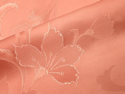 平和屋着物●上質な小紋　地紋起こし　花唐草文　正絹　逸品　CABI0976gh