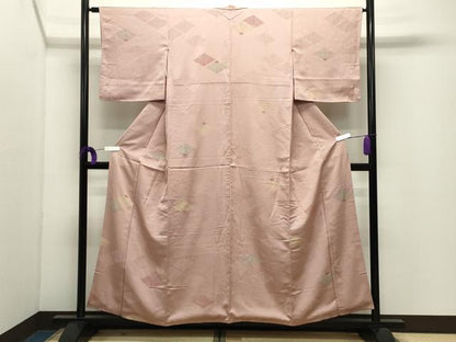 平和屋着物●上質な小紋　地紋起こし　松葉文　正絹　逸品　CABI0979gh