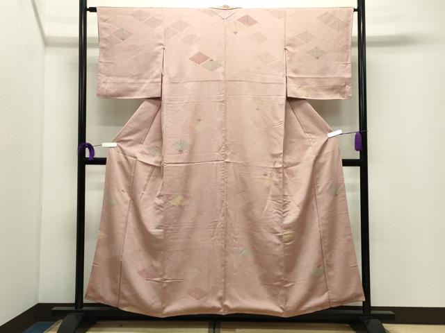 平和屋着物●上質な小紋　地紋起こし　松葉文　正絹　逸品　CABI0979gh