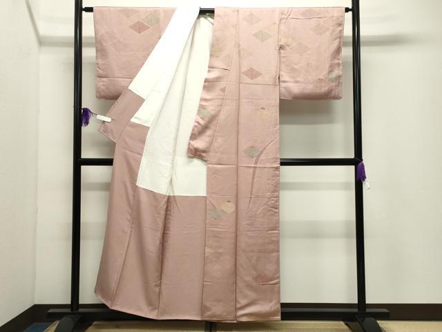 平和屋着物●上質な小紋　地紋起こし　松葉文　正絹　逸品　CABI0979gh
