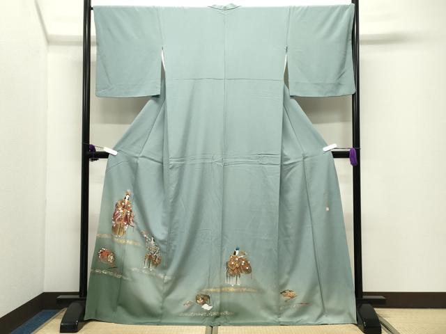 平和屋着物●豪華色留袖　龍道華彩　鼓人物風景文　暈し染め　金銀彩　ロング丈　正絹　逸品　CABI0984gh