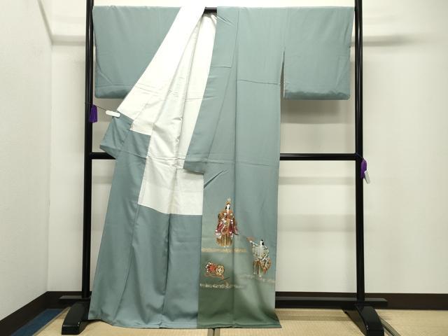 平和屋着物●豪華色留袖　龍道華彩　鼓人物風景文　暈し染め　金銀彩　ロング丈　正絹　逸品　CABI0984gh