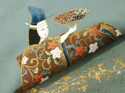 平和屋着物●豪華色留袖　龍道華彩　鼓人物風景文　暈し染め　金銀彩　ロング丈　正絹　逸品　CABI0984gh