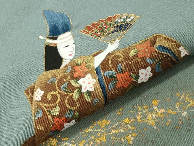 平和屋着物●豪華色留袖　龍道華彩　鼓人物風景文　暈し染め　金銀彩　ロング丈　正絹　逸品　CABI0984gh