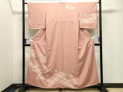 平和屋着物●中国三大刺繍　スワトウ刺繍　訪問着　絞り　扇面花文　金彩　正絹　逸品　CABI0986gh