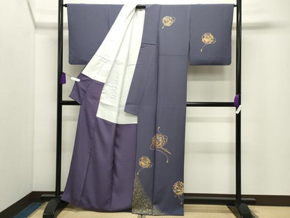平和屋着物●訪問着　刺繍　鏡裏飛鳥花蝶文　金銀彩　正絹　逸品　CABI0989gh