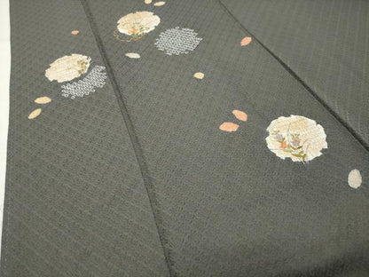 平和屋着物●訪問着　絞り　刺繍　雪輪重ね花文　金彩　正絹　逸品　CABI0991gh