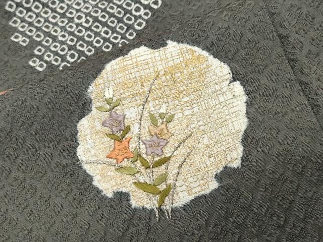 平和屋着物○訪問着 絞り 刺繍 雪輪重ね花文 金彩 正絹 逸品 CABI0991gh