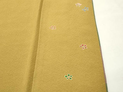 平和屋着物●訪問着　舞桜文　金彩　鬼しぼ縮緬　正絹　逸品　CABI0994gh