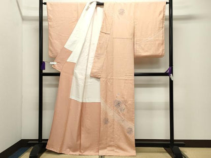 平和屋着物●中国三大刺繍　スワトウ刺繍　訪問着　絞り　雪輪花文　金糸　正絹　逸品　CABI0995gh