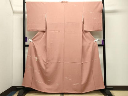 平和屋着物●訪問着　友禅　作家物　露芝花文　正絹　逸品　CABI0996gh
