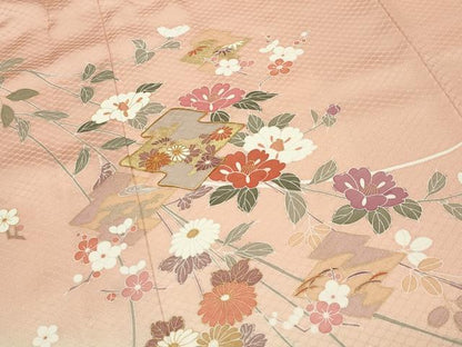 平和屋着物●訪問着　駒刺繍　松皮菱花文　暈し染め　金彩　正絹　逸品　CABI0997gh
