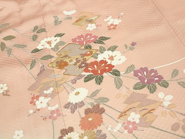 平和屋着物●訪問着　駒刺繍　松皮菱花文　暈し染め　金彩　正絹　逸品　CABI0997gh
