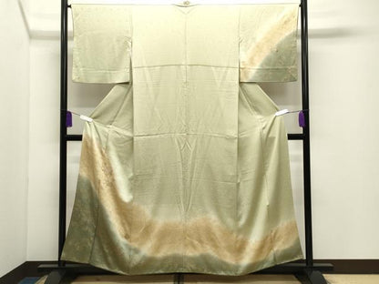 平和屋着物●訪問着　辻が花　刺繍　暈し染め　金彩　鈴乃屋扱い　正絹　逸品　CABI0998gh